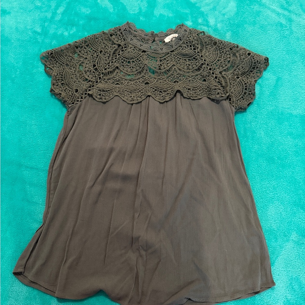 Elegant Olive Lace Top